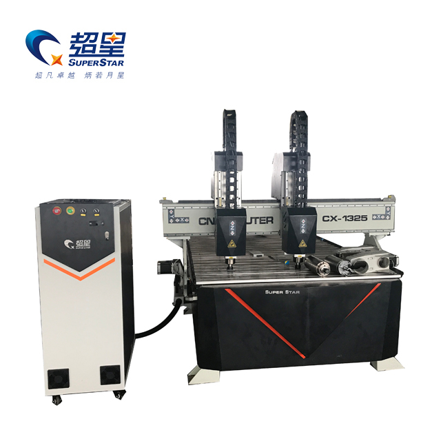 دستگاه برش چوب حکاکی نجاری سوپراستار CNC دو سر